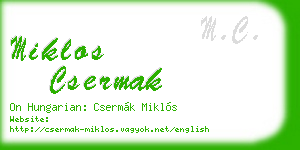 miklos csermak business card